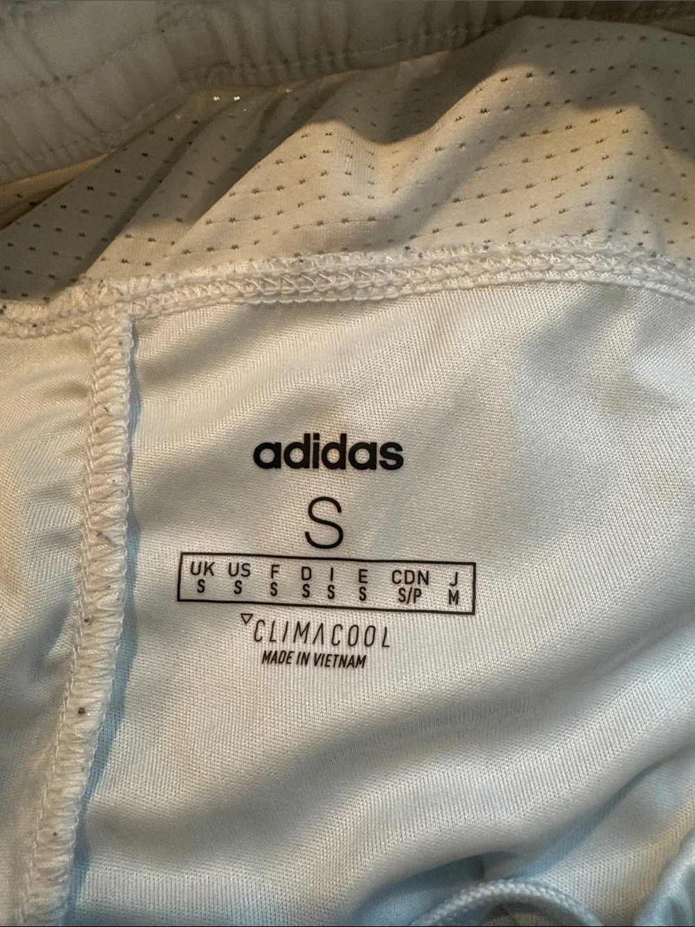Adidas White Athletic Shorts with Black 3-Stripes Med